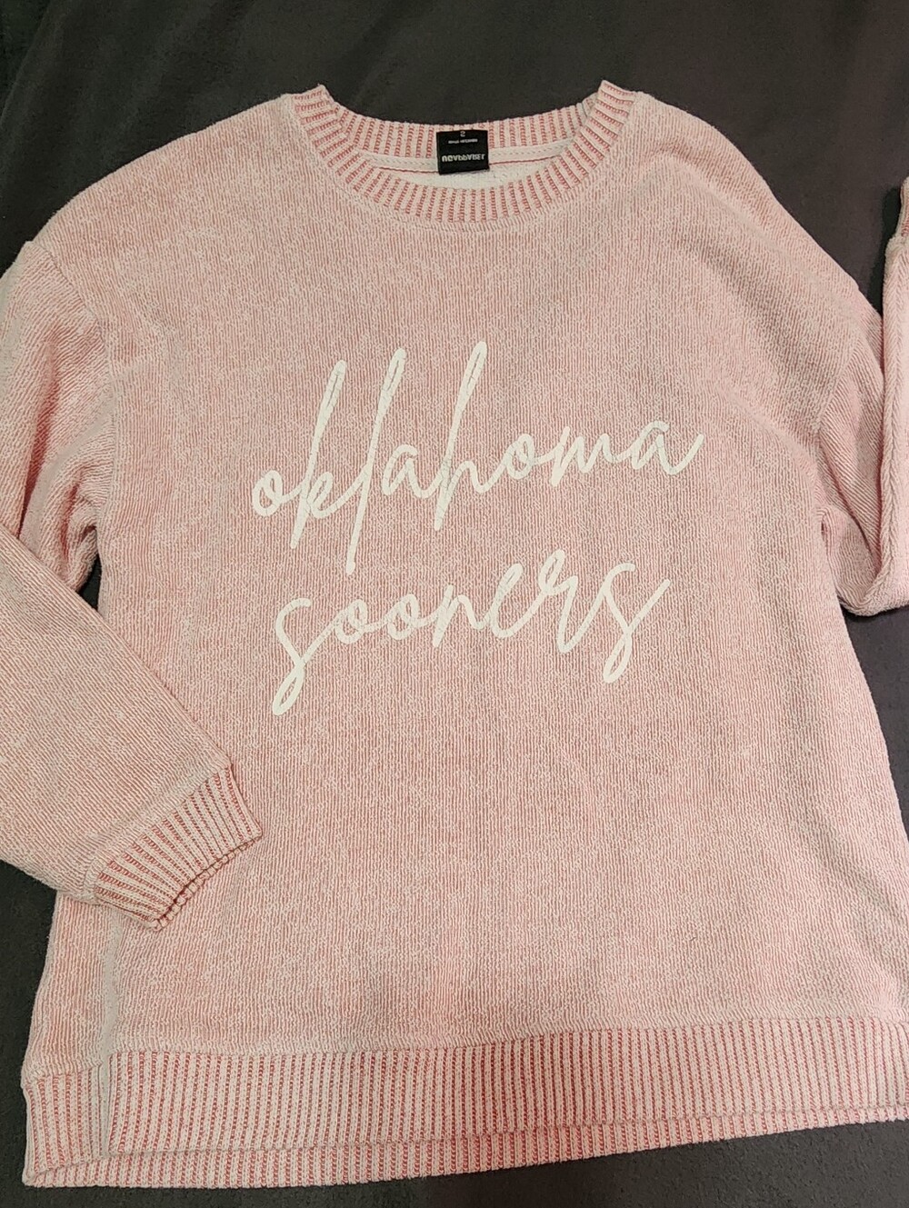 UG APPAREL Oklahoma Sooners women's warm-up crew neck sweatshirt, SZ S